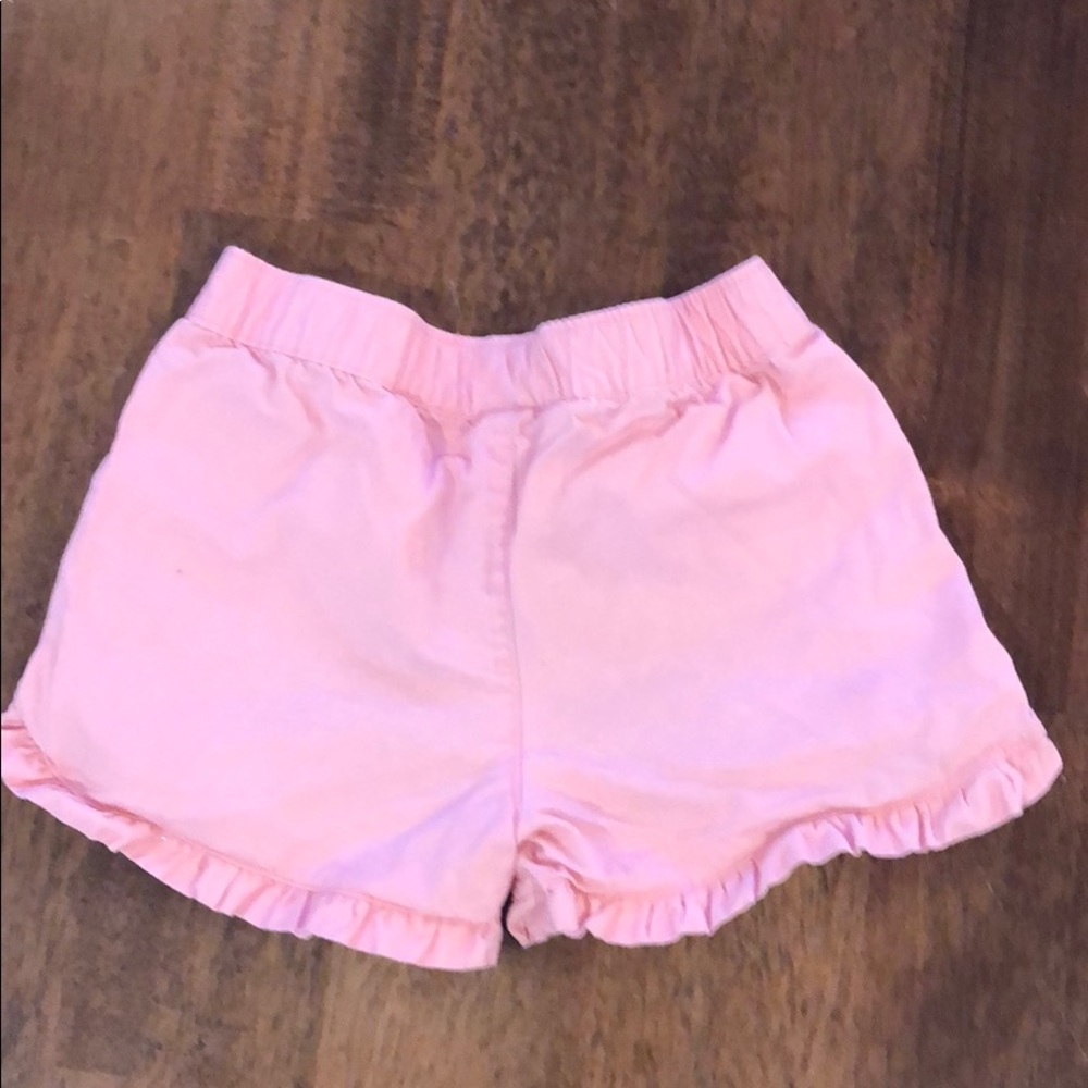 Girls Pink Ruffle Shorts - Picture 2 of 4
